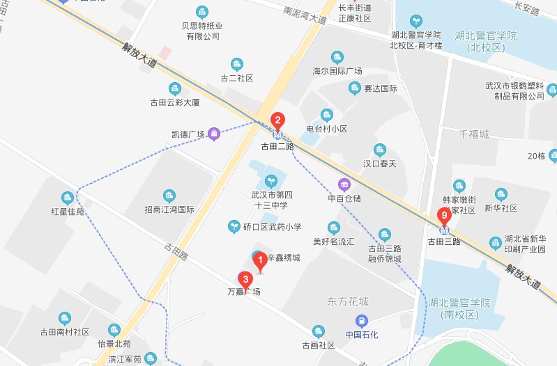 硚口古田地图