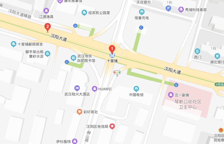 汉阳十里铺地图